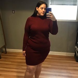 Plus size burgundy sweater dress SIZE 2X